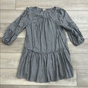 Babydoll Max Studio Black & White Tiered Sundress with Bishop Sleeves